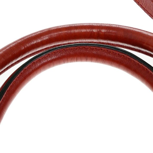 PRADA Logo 2Way Shoulder Hand Bag Glace Calf Leather Red Fuoco SHW Italy - Picture 8 of 14